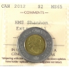 Image 1 : $2 2012 HMS Shannon Extra Sail ICCS MS65