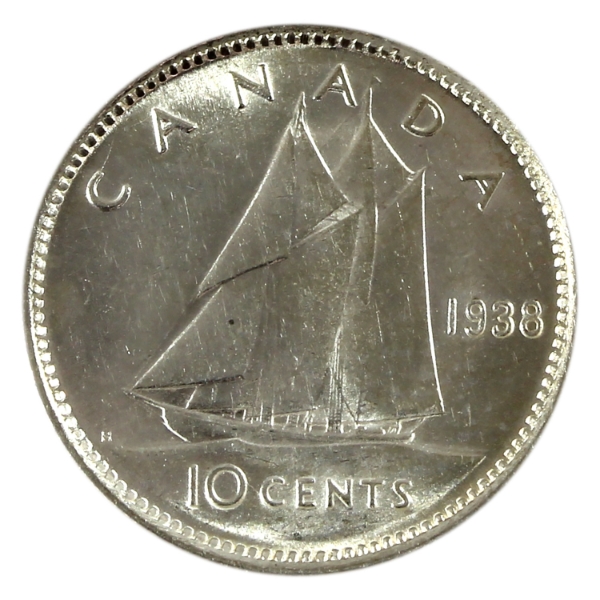 10-cent 1938 Re-Engraved BU