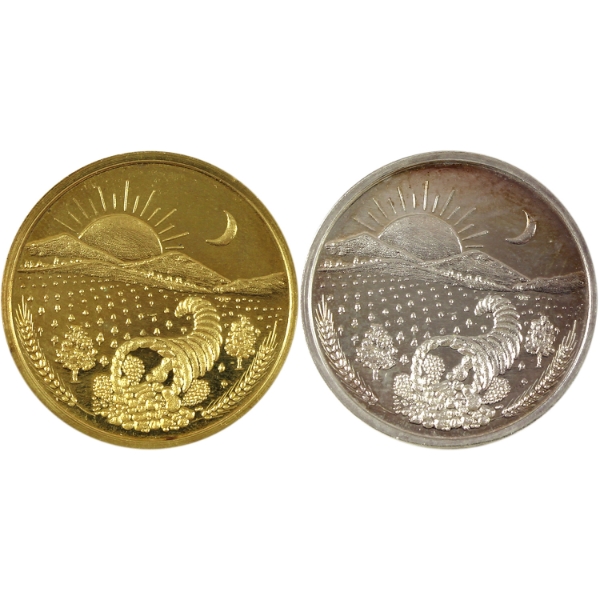 Canada 1967 Centennial Tokens Centennial Fine Silver 4.79g 21mm & 18K Gold 6.9g 21mm. 2pcs *Scarce*