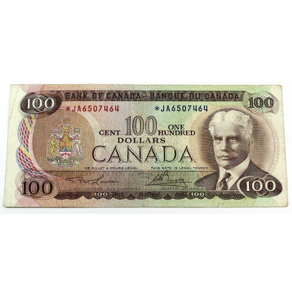 BC-52aA 1975 $100 F Lawson-Bouey SN:*JA6507464