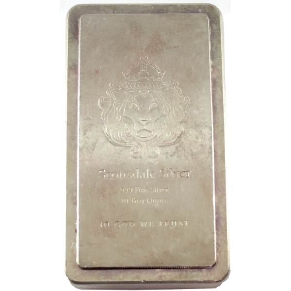 10oz Scottsdale Silver .999 Fine Silver Stacker Bar (Tax Exempt)