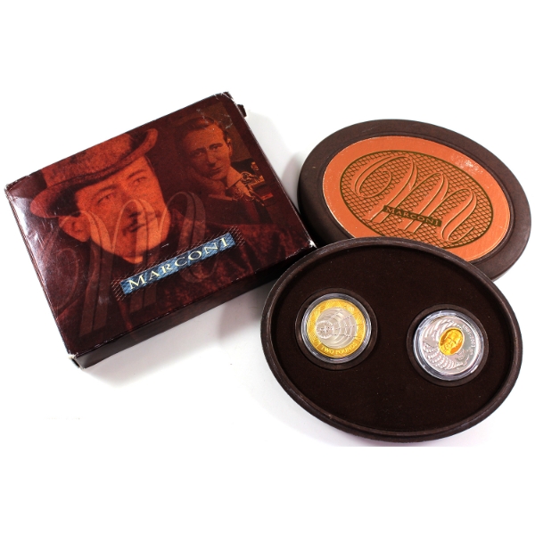 2001 $5 Marconi - 100th Anniversary of the 1st Wireless Transmission 2-Coin Set