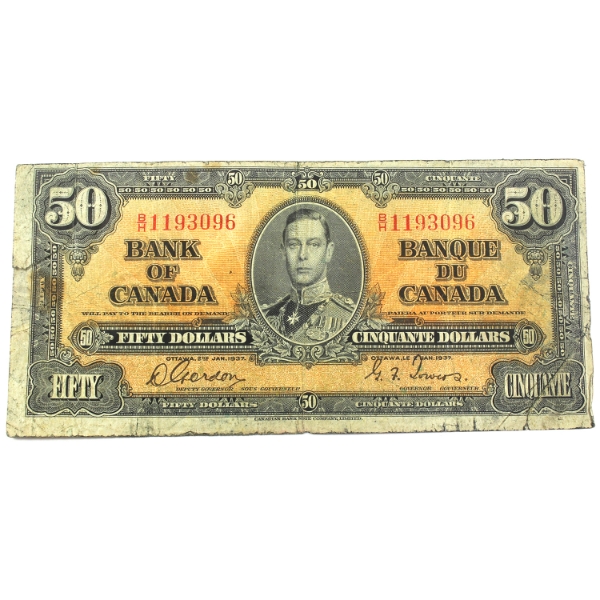 BC-26b 1937 $50 F Gordon-Towers SN: B/H1193096