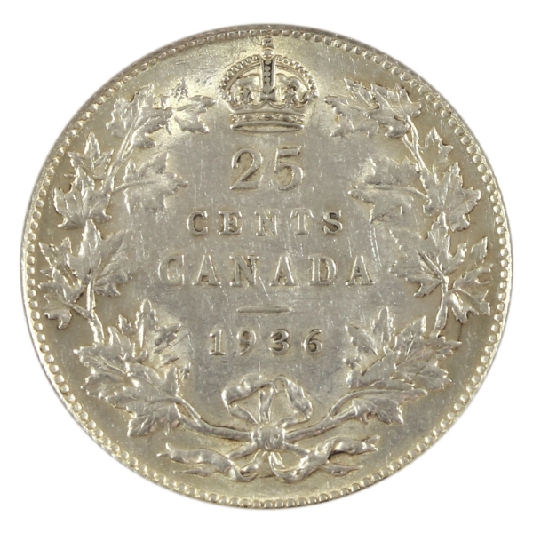 25-cent 1936 Bar EF