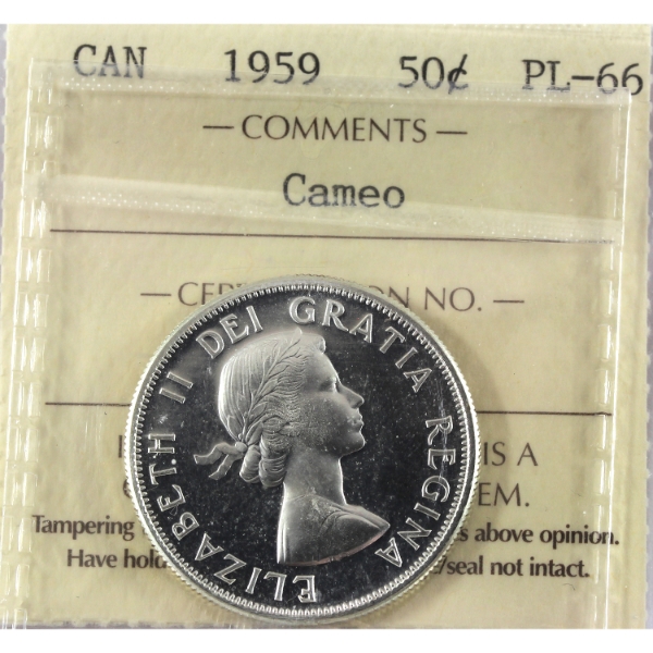 50-cent 1959 ICCS PL66 Cameo