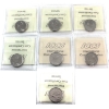 Image 2 : 25-cent 2012, 2014, 2015, 2016, 2017, 2023 4 Pearls & 2024 Caribou ICCS MS65. 7pcs. 