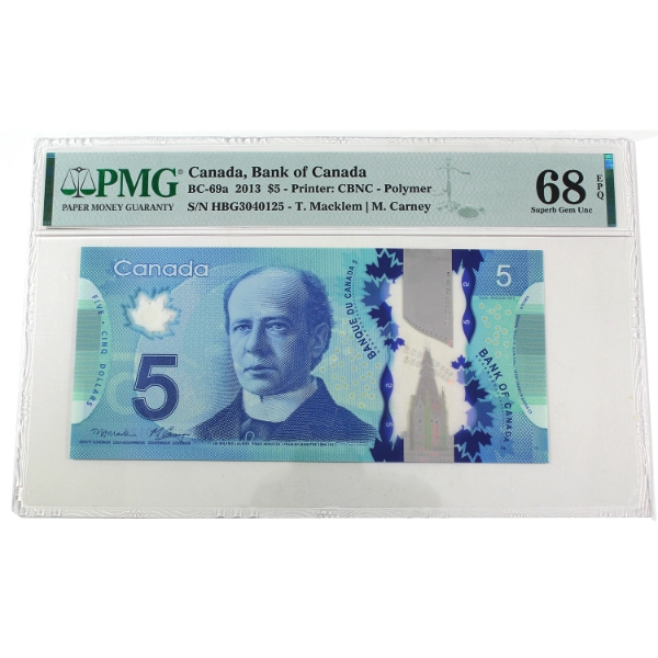 BC-69a 2013 $5 PMG Superb GEM UNC68 EPQ Macklem-Carney SN: HBG3040125