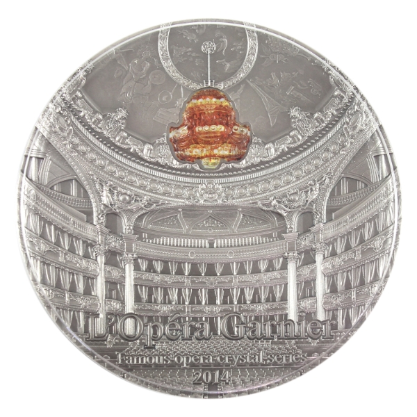 Republic of Palau Silver 2014 $10 Crystal Series- L 'Opéra Garnier 2oz .999 Fine Silver (Tax Exempt)