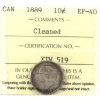 Image 1 : 10-cent 1889 ICCS EF40