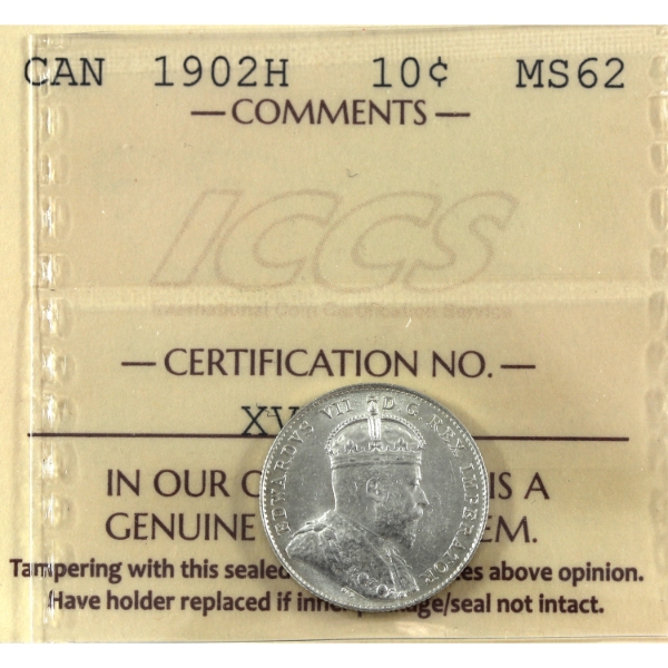 10-cent 1902H ICCS MS62