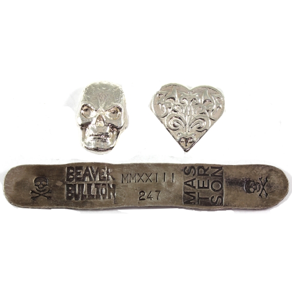 3x 1oz Beaver Bullion .999 Fine Silver Art Bars. 3pcs. (Tax Exempt)