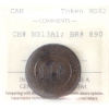 Image 1 : BR-890, CH-NS-13A1 1815 Half Penny Token ICCS MS62