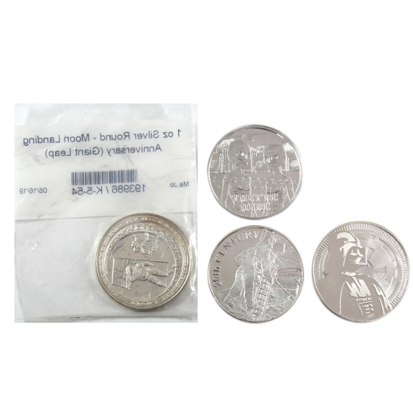 4x 1oz Assorted Space Themed .999 Fine Silver Rounds. 4pcs. (Tax Exempt)