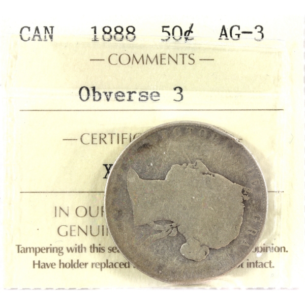 50-cent 1888 Obverse 3 ICCS AG3