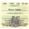 Image 1 : 10-cent 1962 ICCS PL66 Heavy Cameo