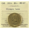 Image 1 : Loon $1 2014 Olympic Loon ICCS MS67