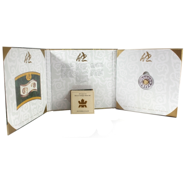 2001 $15 Year of the Snake Sterling Silver Coin and Stamp Set