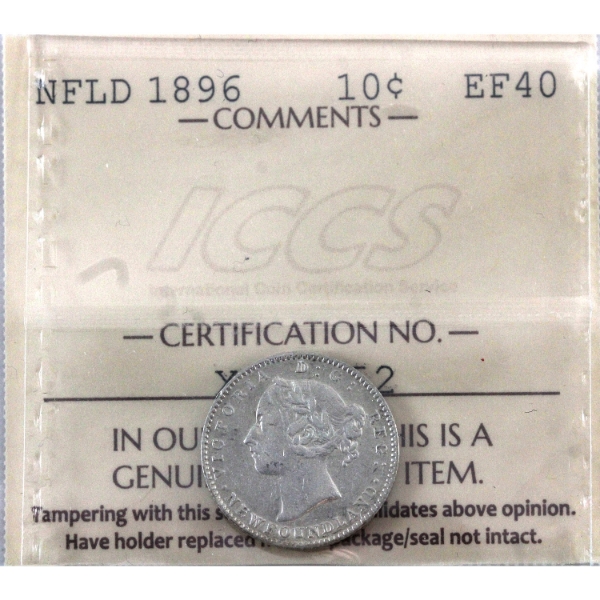 Newfoundland 10-cent 1896 ICCS EF40