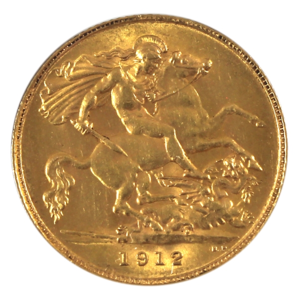 3.9g Great Britain Gold 1912 1/2 Sovereign