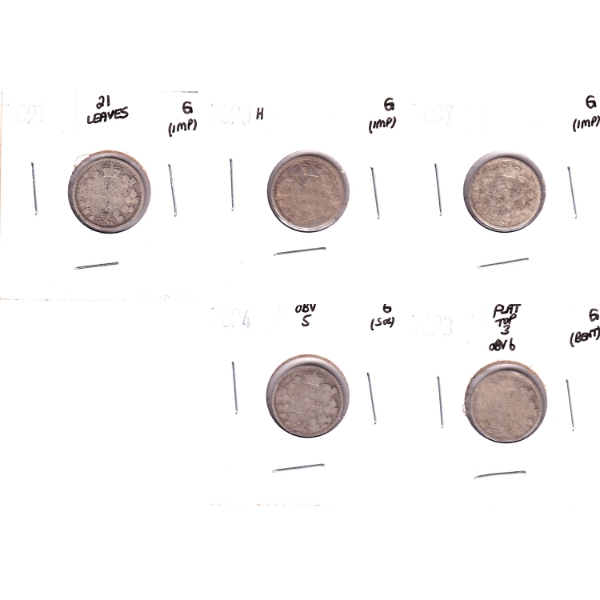 10-cent 1887-1894 G. 5pcs.