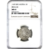 Image 1 : Austria Silver 1670 3 Kreuzer Breslau NGC MS64