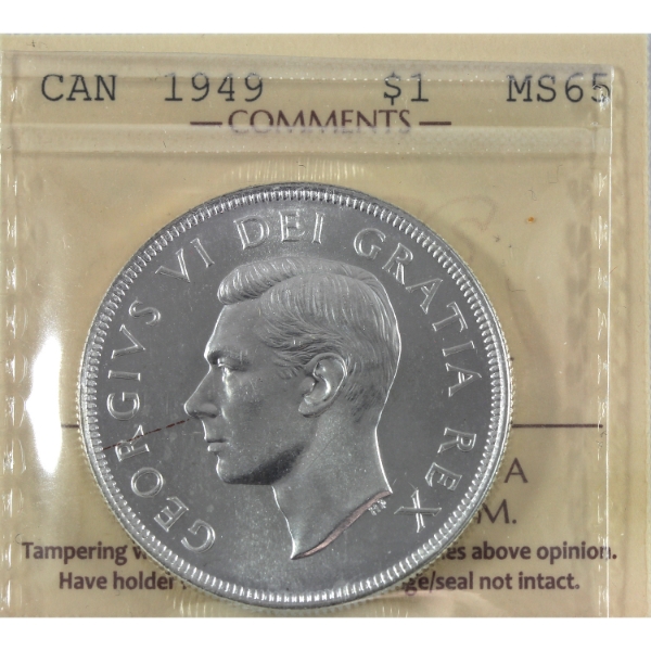 Silver $1 1949 ICCS MS65