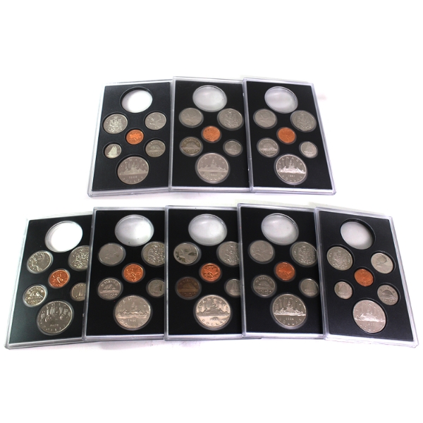 8x 1979-1986 Double Dollar Sets w/ Silver Dollar Removed. 8pcs.