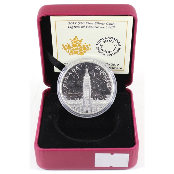 2019 $20 Lights of Parliament Hill Fine Silver Coin (Tax Exempt)
