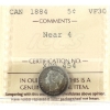 Image 1 : 5-cent 1884 Near 4 ICCS VF30 