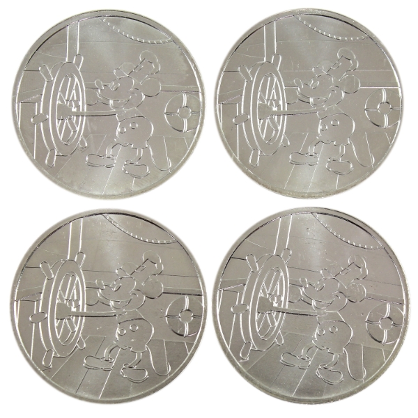 4x 1oz Elemental Mint Steamboat Willie .999 Fine Silver Rounds. 4pcs. (Tax Exempt)