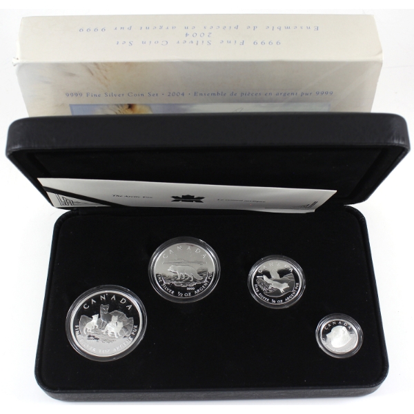 2004 Arctic Fox .9999 Fine Silver 4-Coin Fractional Set (Tax Exempt)