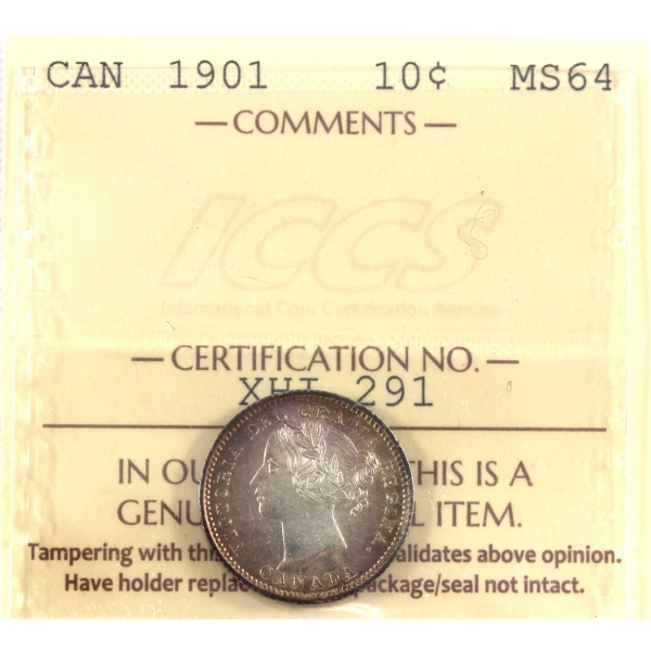 10-cent 1901 ICCS MS64