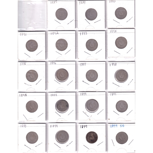 Bulk Collection of USA 5-cent 1873-2008 Coins in Binder. 158pcs.