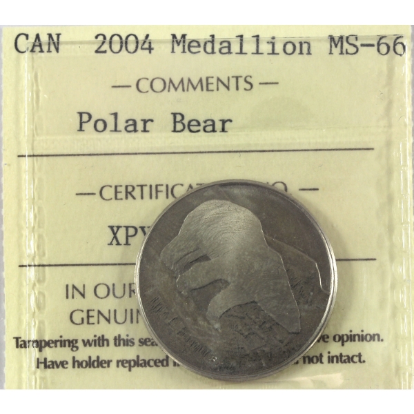2004 RCM Polar Bear Test Token ICCS MS66