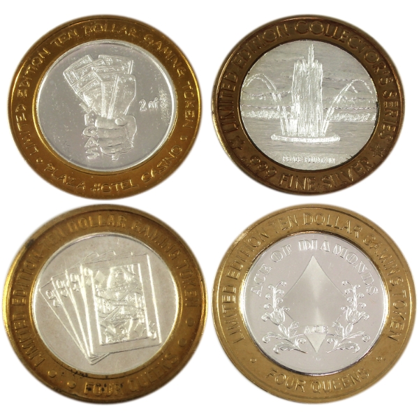 4x $10 Limited Edition 1/2oz Gaming Tokens 3x .999 Fine Silver & 1x Bimetal. 4pcs — image 27