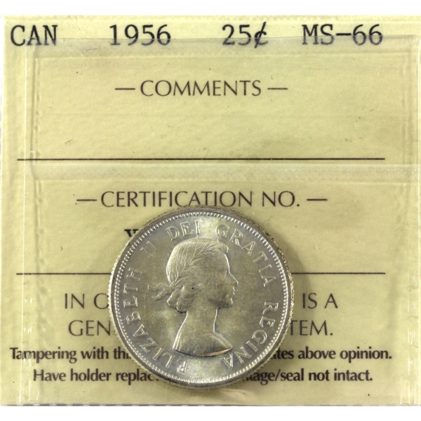 25-cent 1956 ICCS MS66