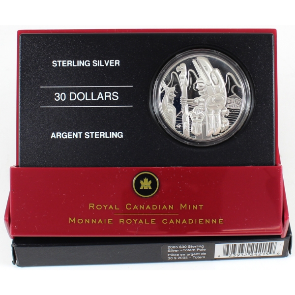 2005 $30 Totem Pole Sterling Silver Coin
