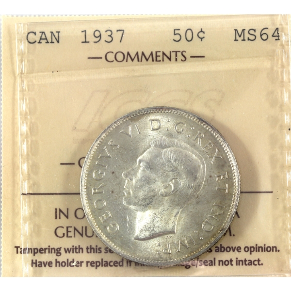 50-cent 1937 ICCS MS64
