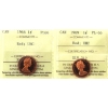 Image 1 : 1-cent 1966 & 1969 ICCS PL66 Red UHC. 2pcs.