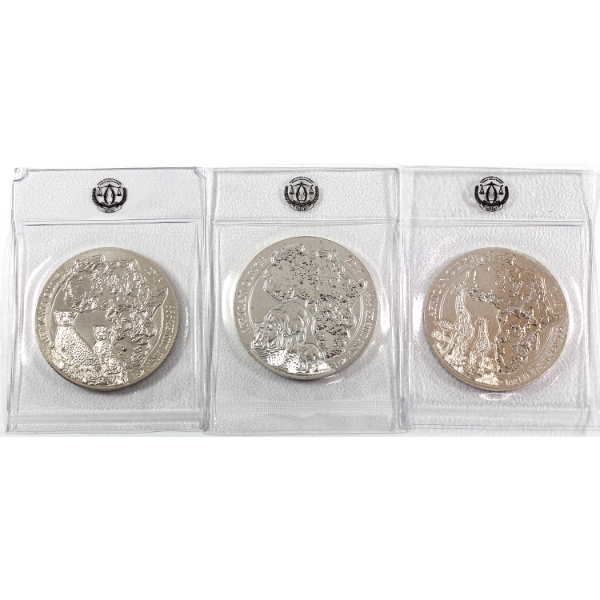 3x 1oz Rwanda 2013-2018 50 RWF .999 Fine Silver Individually Sealed. 3pcs (Tax Exempt)