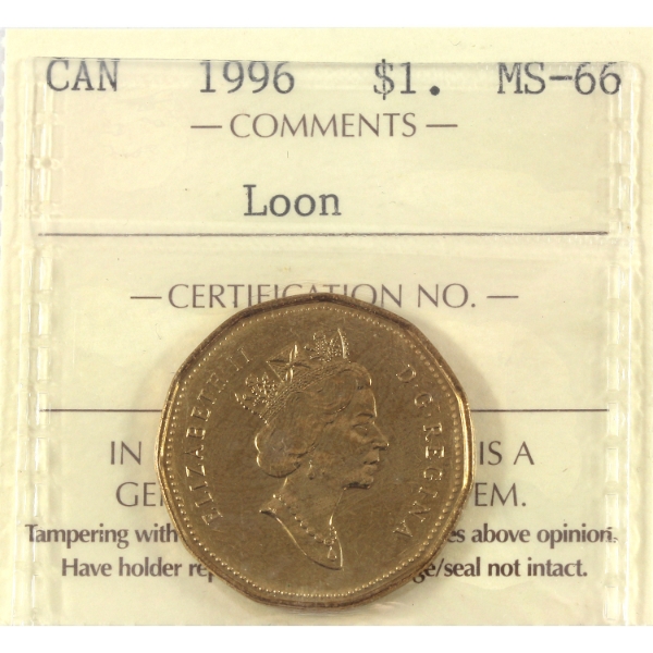Loon $1 1996 ICCS MS66