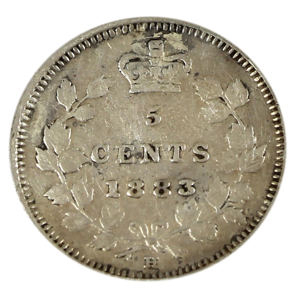 5-cent 1883H VF (Scratched)
