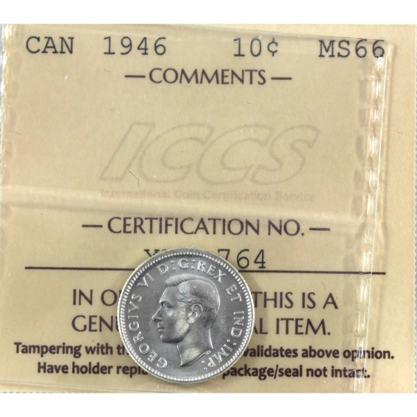 10-cent 1946 ICCS MS66