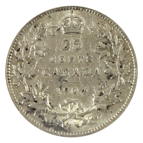 25-cent 1904 VF-EF