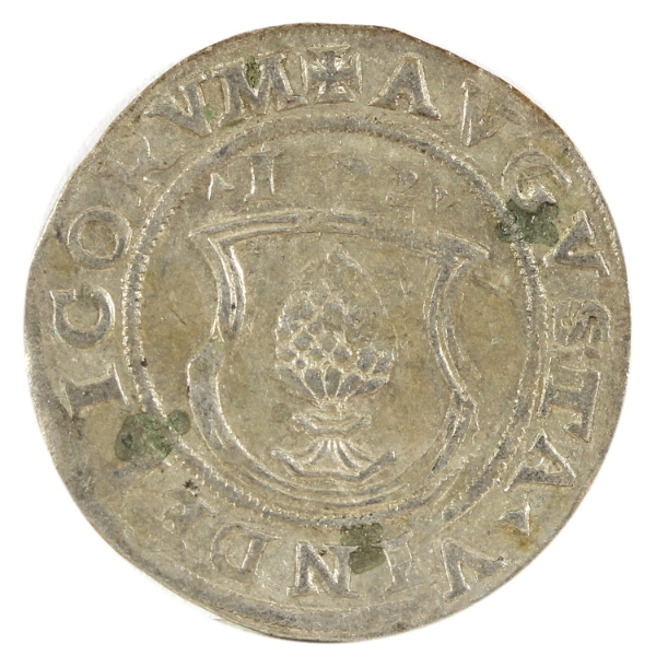 German States Augsburg Silver 1522 Batzen EF (Corrosion)