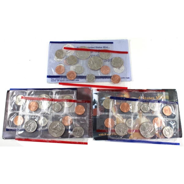 USA 1994-1998 Uncirculated D & P Mint Mark Coin Sets. 3pcs.