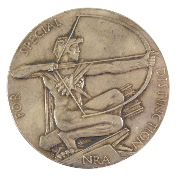 Great Britain 1931 NRA King's Trophy Competition Medal Awarded to J. Morris Silver- 52g, 50mm