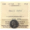 Image 1 : 5-cent 1875H Small Date ICCS F15