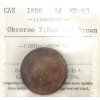 Image 1 : 1-cent 1886 Obverse 2 ICCS MS63 Red & Brown