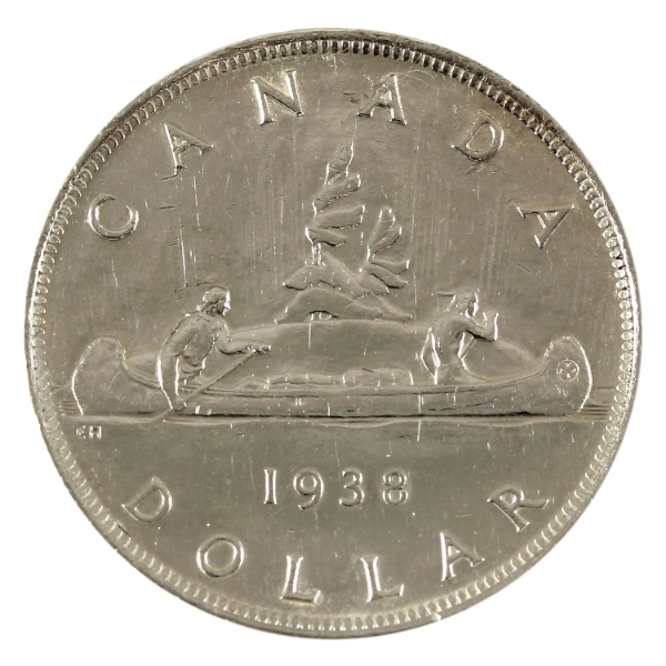 Silver $1 1938 Rotated Die EF (Cleaned)